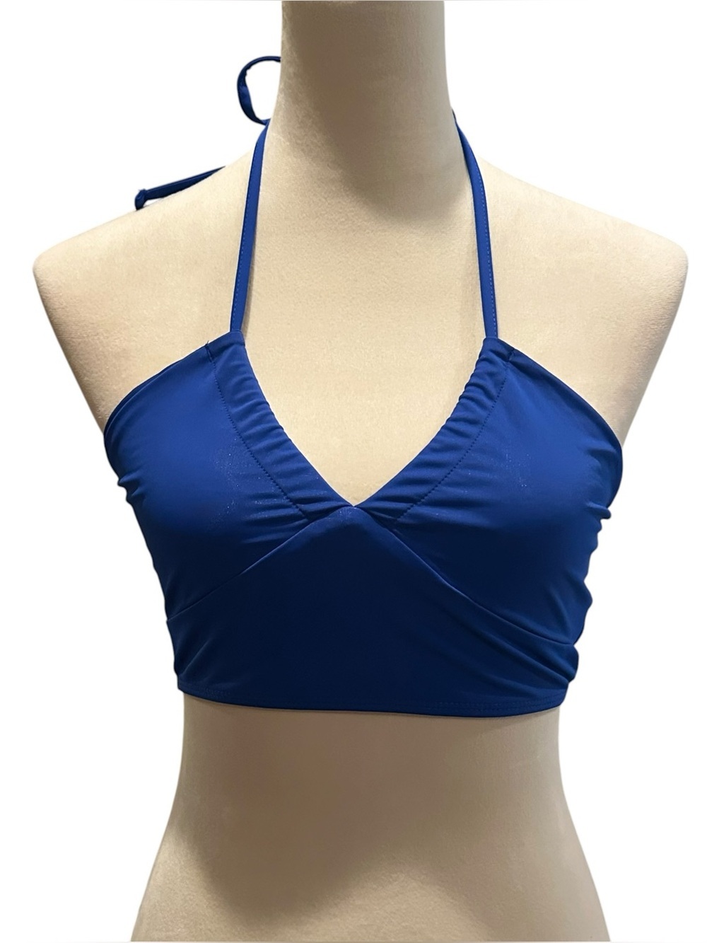Edikted blue halter bikini swim top size small